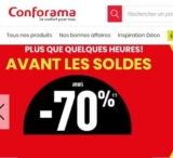 Soldes Conforama : voir et préselectionner les articles  en soldes à compter du 20 janvier