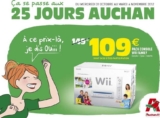 Console wii à 109 euros chez auchan en magasin et sur le site web  du 31/10 au 6 novembre