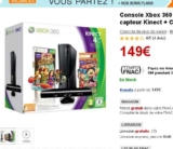 149 euros la console XBox360 4go kinect avec les jeux carnival et disneyland adventures