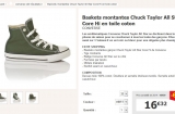 Baskets converse enfants pas chères : 16.32 euros .. toujours dispo