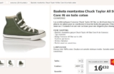 Baskets converse enfants pas chères : 16.32 euros .. toujours dispo