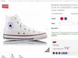 Bon plan baskets converse montantes  : 19 euros pour enfants et 28 pour adultes
