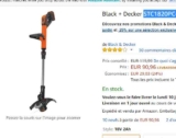 Jardinage  : Coupe bordure sans fil black et decker STC1820PC-QW à 64€