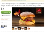 Bon plan restaurant Courtepaille : 1 euro pour avoir un burger offert pour un acheté pour toute une table