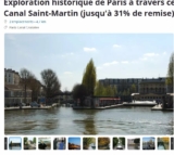 Bon plan croisière 2h30 Canal Saint Martin Paris à partir de 15€ (30% de réduction )