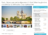 Bon plan séjour à Paris: 85 euros la nuit en hotel avec petit dejeuner et croisière sur la Seine