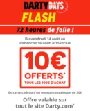 darty : 10 euros offerts par tranche de 100 jusqu&rsquo;au 16 aout
