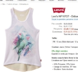 Débardeur Levi&rsquo;s pour filles à 7.5 euros (voire même 6.5)