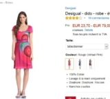 Robes desigual pas chères à 23.7 euros
