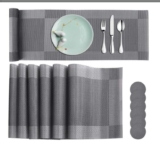 Mega Promo : 5.94€ le lot de 6 sets de tables + 6 dessous de verre + chemin de table