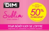 Lingerie : offre de remboursement de 50% sur les soutiens gorges DIM SUBLIM