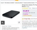 Disque dur externe 1to 2.5 pouces qui revient à moins de 48 euros le 17 juin