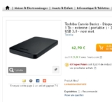 Bon plan disque dur externe : 52.9 euros le toshiba store canvio 1to 2.5 pouces .. le 11 fevrier