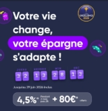 Banque : Livret distingo de psa banque à 4.5% durant 3 mois + 80€ offerts
