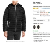 Mode Hommes : Doudoune hommes kaporal benti à moins de 25 euros