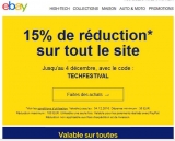 EBAY : 15% de réduction en plus sur tout le site … supers affaires hightech