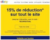 EBAY : 15% de réduction en plus sur tout le site … supers affaires hightech