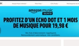 19.98€ seulement pour avoir une enceinte AMAZON ECHOT DOT + 1 mois d&rsquo;abonnement à AMAZON MUSIC