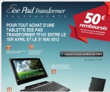 50 euros de remboursé sur les eee pad transformer