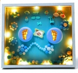 Moins de 10€ le tableau avec empreintes pieds mains pour bébé !