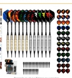 Bon plan flechettes pas chères pour jeu electronique : 11€ le pack de 12 avec 36 ailettes , 100 pointes ..
