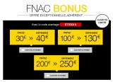 Fnac : pour les adherents, bons d’achats à prix réduits : 130 euros pour 100 euros … encore dispo