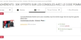 Fnac: bon plan consoles de jeux : 30€ offerts pour les adherents