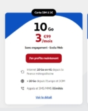 3.99€ le forfait mobile illimité avec 10Go d&rsquo;internet sur le réseau Bouygues avec AuchanTelecom
