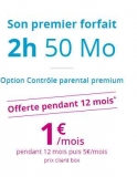 1€ par mois le forfait Bouygues 2h-sms mms ( client box)