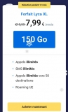 Forfait mobile Illimité Lyca Mobile 150go à 7.99€ par mois  (et 50 destinations incluses )