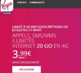 Super offre forfait mobile : 3.99 euros illimité + 20 go d&rsquo;internet