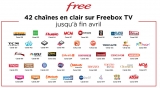 Gratuits: 42 chaines en clair en avril sur FREEBOX