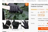 Bon plan bricoleur : 3.26€ la paire de gants anti coupure