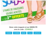 Chaussures pas cheres : 3 paires pour le prix de deux chez gemo sur les produits soldés