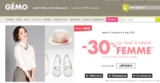 Réduction de 30 pourcent sur le site gemo sur les articles femmes jusqu&rsquo;au 8 mars