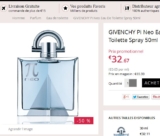 Bon plan eau de toilette:  Givenchy pi neo 50ml à 32.67 euros