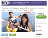 Bon prix pour la descente des gorges du tarn en canoé : moins de 12 euros pour deux