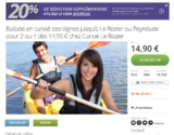 Bon prix pour la descente des gorges du tarn en canoé : moins de 12 euros pour deux