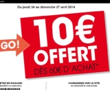 Go Sport : 10 euros de remise pour 60 d&rsquo;achats jusqu&rsquo;au 27 avril