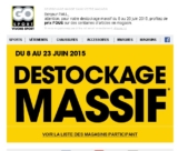 Articles de sports: destockage en magasins gosport jusqu&rsquo;au 23 juin 2015