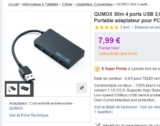 Bon plan informatique: hub 4 ports usb3 à moins de 8euros port inclus