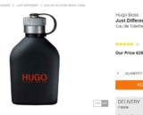 Bon plan parfum HUGO BOSS JUST DIFFERENT 125ml  à 28€ (+3.95 fdp)