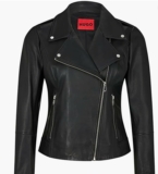 Veste en cuir Hugo Boss Larella pour femmes soldée entre 165 – 239€ !