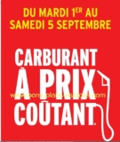 Carburants à prix coutants chez intermarché du 1er au 5 septembre