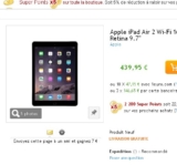 Super affaire : Ipad Air 2 qui revient entre 317 et 352 euros sur priceminister durant le shopping marathon