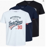 Lot de 3 tee shirts Jack Jones pour hommes pas cher à 22.74€ sur Amazon