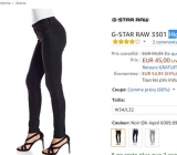 Bon prix jeans : GSTAR 3301 high skinny pour femmes à 45€ (le double ailleurs)