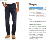 Jeans hommes wrangler pas cher à 25.5 euros