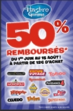 Bon plan jeux de sociétés hasbro avec 50 pourcent rembourseé