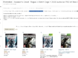 Super offre jeux videos:  Assassin&rsquo;s Creed : Rogue + Watch Dogs à 30 euros l&rsquo;ensemble pour PS3 ou Xbox360